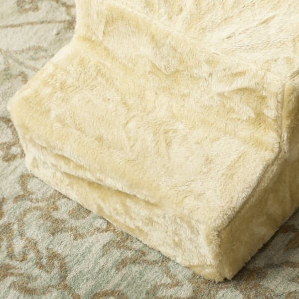 Rootzin flanellikissaportaat - Koiran askelmat - Lemmikkiluiska - Hellävarainen tuki ja liikkuvuus - 46cm x 35cm x 35cm - Beige - Kantavuus 5kg