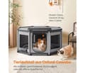 Pikkukuva 2 / 6: Rootz Octagonal Puppy Playpen - Koiran kynä - Kannettava kotelo - PVC & Oxford Kangas - Kevyt - 112cm x 112cm x 62cm - Tummanharmaa/Vaaleanharmaa