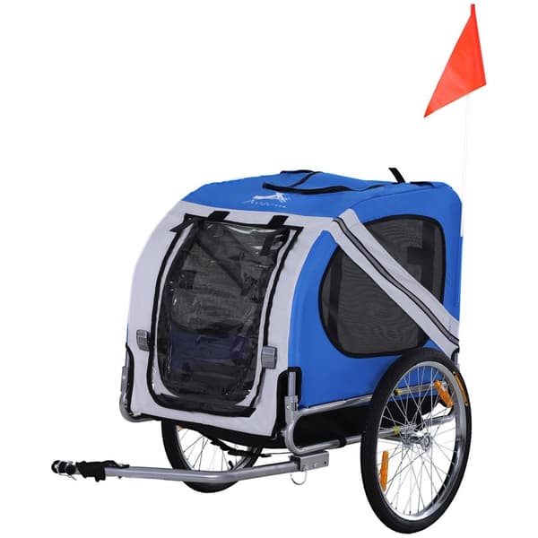 Rootz Bicycle Trailer til hunde - Pet Transport - Dog Carrier - Safe Travel - 130 x 73 x 90 cm - Gråblå