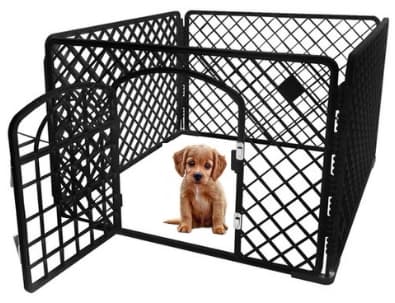 BEMI METAL PEN HUNDE HVALPETEN SORT