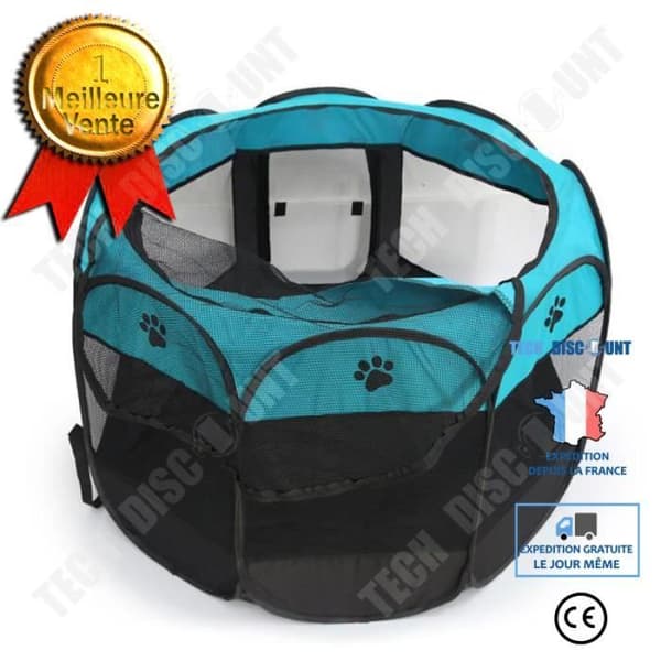 TD® Blue Puppy lekhage - stor lekhage för sällskapsdjur Valp lekhage Hundar, katter Kattungar, Små djur Hopfällbara djurhägn