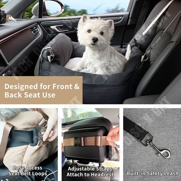 TD® Small Dog Car Kennel Vattentät Hund Säkerhetssits Pet Car Bag