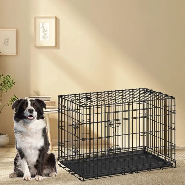 Hund Cage - Foldbar hundeboks med 2 døre, bærbare