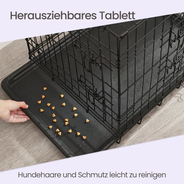 Hund Cage - Foldbar hundeboks med 2 døre, bærbare