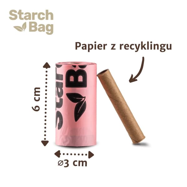 STARCHBAG BIO kompostoituvat kakkapussit liila – 8x15 kpl