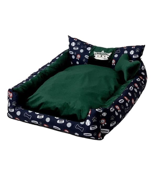 GO GIFT Hund- och kattbädd L - grön - 90x75x16 cm