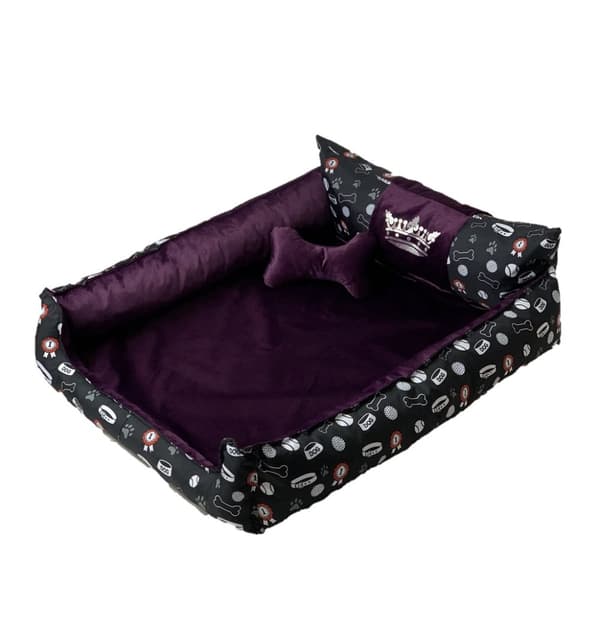 GO GIFT Hunde- og katteseng XXL - lilla - 110x90x18 cm