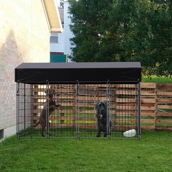 Stort hundehus, UV-beskyttelse, vandtæt dække,sort, S 47.2x50x64.9in