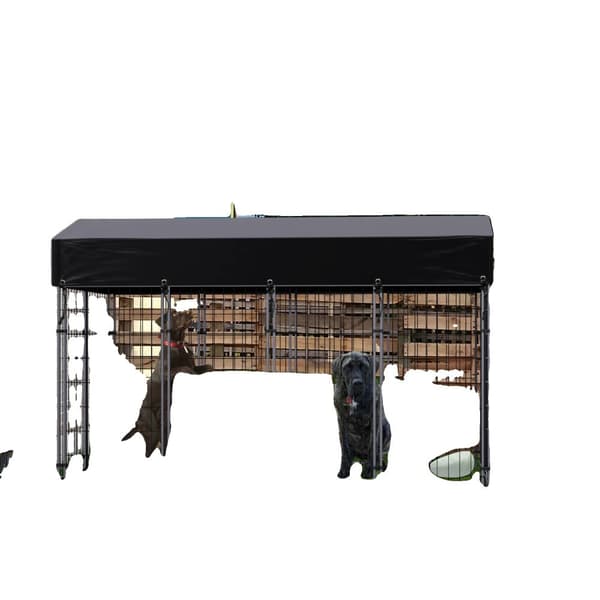 Stort hundehus, UV-beskyttelse, vandtæt dække,sort, S 47.2x50x64.9in
