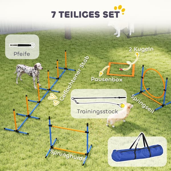 Hund Agility Set, Agility Set, 93x72x92 cm, Orange och Blå