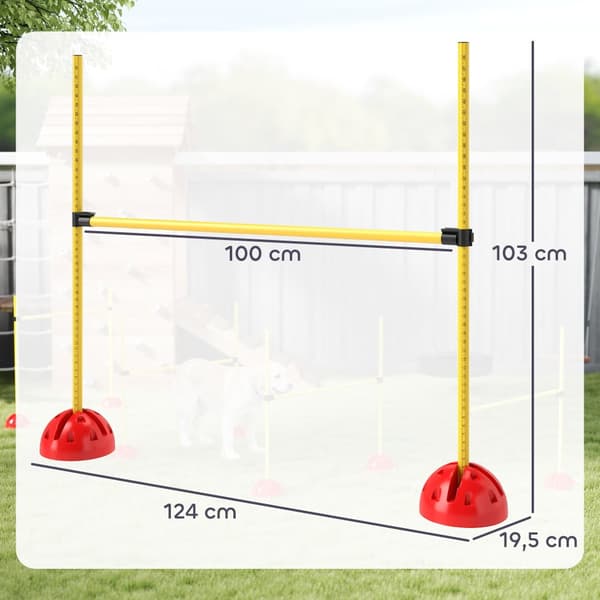 Koiran agilityesteet, 124P x 19,5L x 103K cm, Oranssi ja Keltainen