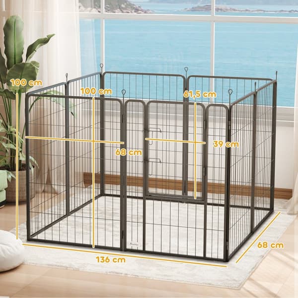 Hvalpegård, 100 cm høj, Sort