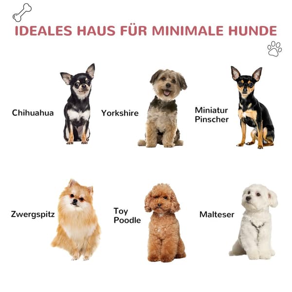 Hundehus, 59x75x66 cm, Rød
