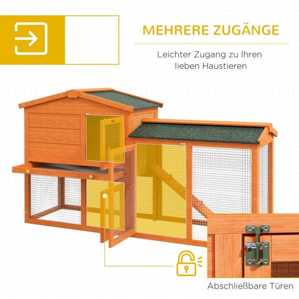 Rootz Small Animal Cage - Kanin ulkokäyttöinen - Pienin eläinkotelo - Talvi- ja Turvallinen ja tukeva - 150 cm x 45 cm x 85 cm