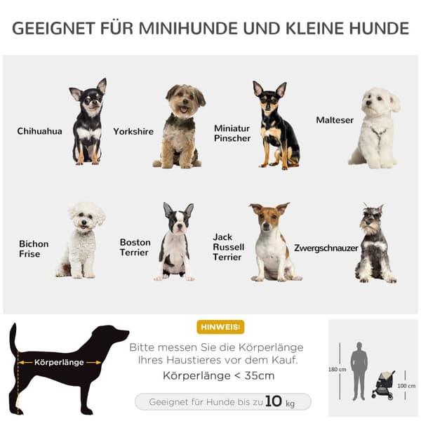 Rootz Foldbar Pet Buggy - Dog Buggy - Bärbar hundvagn - Regnskydd - 80,5 cm x 51,5 cm x 100 cm