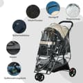 Miniatyrbild 7 av 10: Rootz Foldbar Pet Buggy - Dog Buggy - Bärbar hundvagn - Regnskydd - 80,5 cm x 51,5 cm x 100 cm