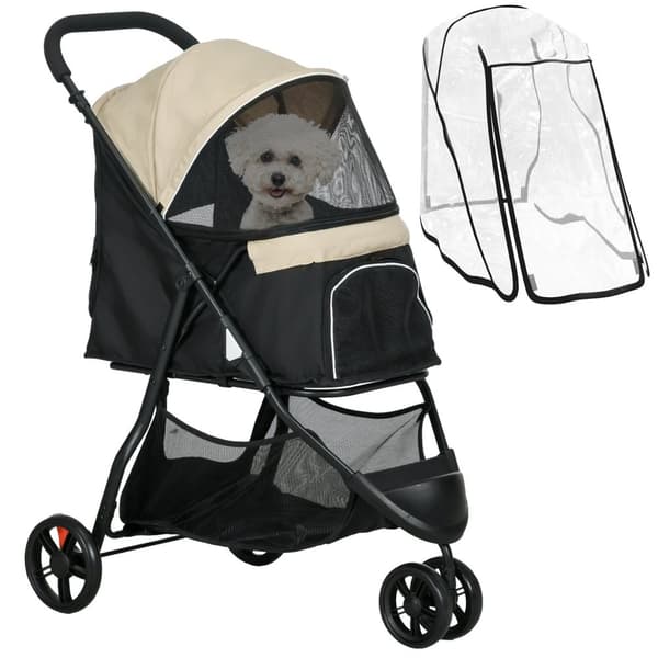Rootz Foldbar Pet Buggy - Dog Buggy - Bärbar hundvagn - Regnskydd - 80,5 cm x 51,5 cm x 100 cm