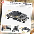 Miniatyrbild 5 av 10: Rootz Foldbar Dog Buggy - Pet Car - Pet Barnvagn - enkel förvaring - 124 cm x 67 cm x 100 cm - Grå