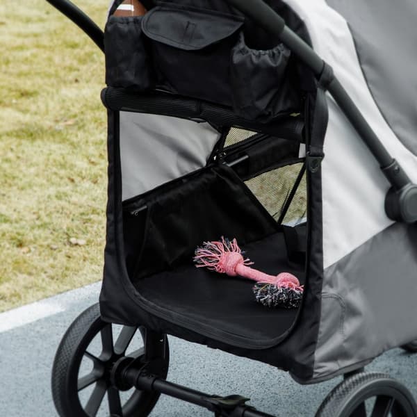 Rootz Foldbar Dog Buggy - Pet Car - Pet Barnvagn - enkel förvaring - 124 cm x 67 cm x 100 cm - Grå