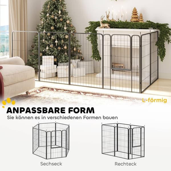 Rootz Dog Playpen - Puppy -kotelo - Pet -aita - Vahva ja taitettava - 136 cm x 68cm x 100cm