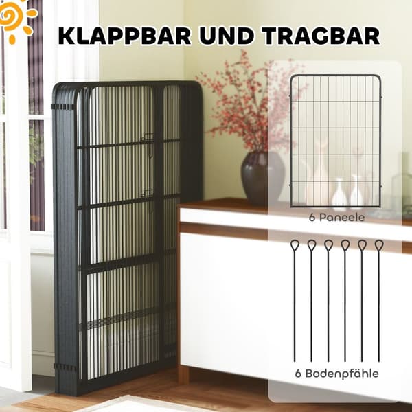 Rootz Dog Playpen - Puppy -kotelo - Pet -aita - Vahva ja taitettava - 136 cm x 68cm x 100cm