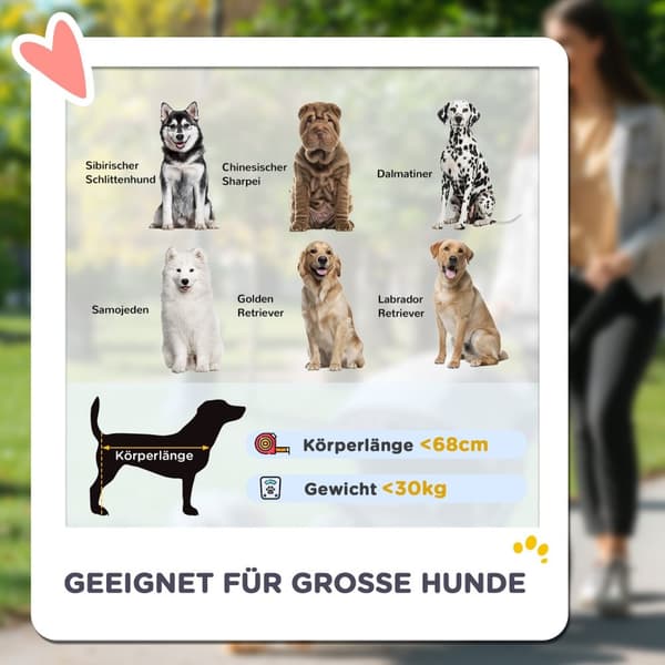 Rootz Foldbar Dog Car - Dog Buggy - Pet Barnvagn - Komfortturer - 124 cm x 67 cm x 100 cm - Svart, röd