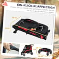 Miniatyrbild 5 av 10: Rootz Foldbar Dog Car - Dog Buggy - Pet Barnvagn - Komfortturer - 124 cm x 67 cm x 100 cm - Svart, röd