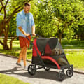 Miniatyrbild 2 av 10: Rootz Foldbar Dog Car - Dog Buggy - Pet Barnvagn - Komfortturer - 124 cm x 67 cm x 100 cm - Svart, röd