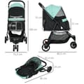 Miniatyrbild 3 av 10: Rootz Pet Buggy Dog Barnvagn - Fällbar husdjursvagn - Dog Pram - Regnskydd - Enkel resa - 80,5L x 51,5W x 100 timmar cm