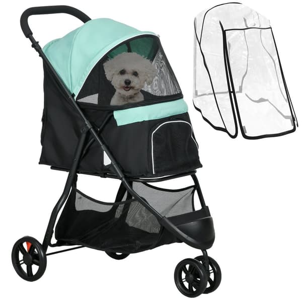 Rootz Pet Buggy Dog Barnvagn - Fällbar husdjursvagn - Dog Pram - Regnskydd - Enkel resa - 80,5L x 51,5W x 100 timmar cm