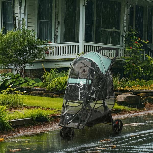 Rootz Pet Buggy Dog Barnvagn - Fällbar husdjursvagn - Dog Pram - Regnskydd - Enkel resa - 80,5L x 51,5W x 100 timmar cm
