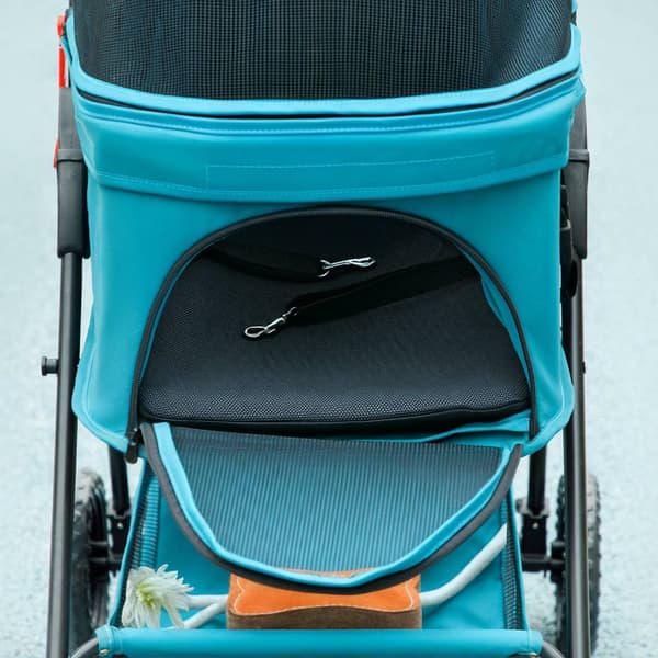 Rootz 3 -i -1 Pet -vagnar - Fällbara hundbilar - Portable Animal Carrier - Easy Storage, 76x50x102cm - Perfekt för små husdjur, turkos