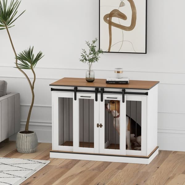 Rootz Dog Cage - Koiralaatikko - Kuljetuslaatikko koirille - maalaismainen muotoilu - lukittava - 120 cm x 60 cm x 88,5 cm