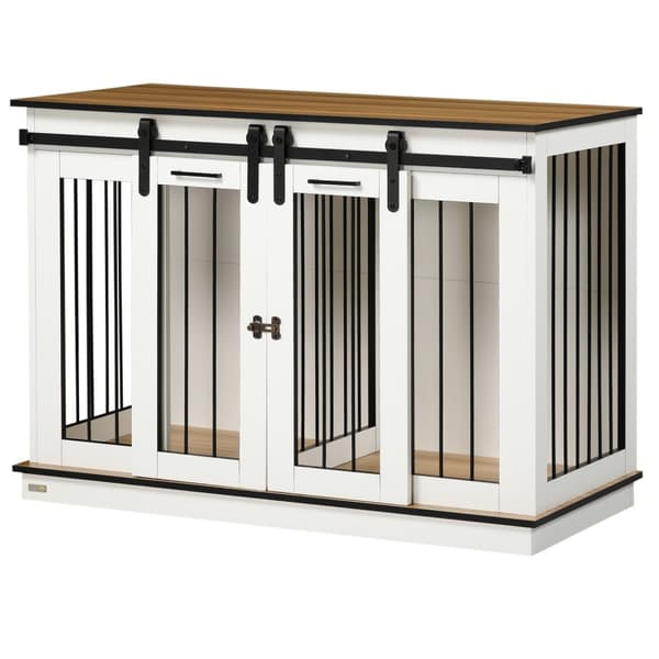 Rootz Dog Cage - Koiralaatikko - Kuljetuslaatikko koirille - maalaismainen muotoilu - lukittava - 120 cm x 60 cm x 88,5 cm