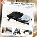 Miniatyrbild 5 av 10: Rootz Dog Car Foldbar Buggy - Pet Barnvagn - hundbärare - Shock -Absorbing - 124 cm x 67 cm x 100 cm - för stora hundar upp till 30 kg, grå, svart