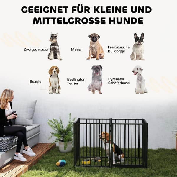Rootz Puppy Run Dog Spout - Puppy -kotelo - Taitettava koiran aita - monipuolinen ja kannettava - 240 cm x 60cm x 76cm