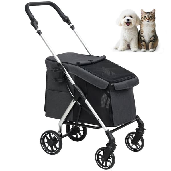 Rootz Dog Car Buggy - husdjurstransportvagn - Fällbar husdjursbärare - Lätt design - 80 cm x 48,5 cm x 106 cm