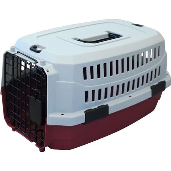 M-PETS Viaggio Transportkasse XS - 48,3x32x25,4cm - Bordeaux og Grå - Til Hunde og Katte