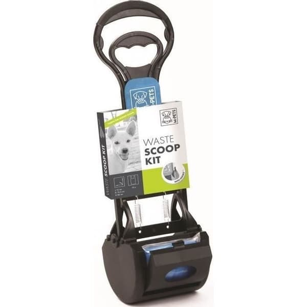 M-PETS Scoop Kit Affaldsskopsæt - 38x12x10.5cm - Sort og Blå - til hund