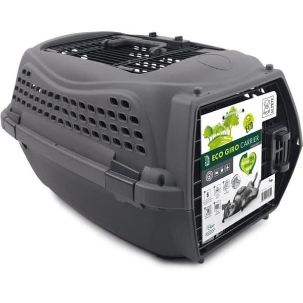 M.PETS ECO GIRO Kattetransport - Plastikbur - Størrelse S - Grå