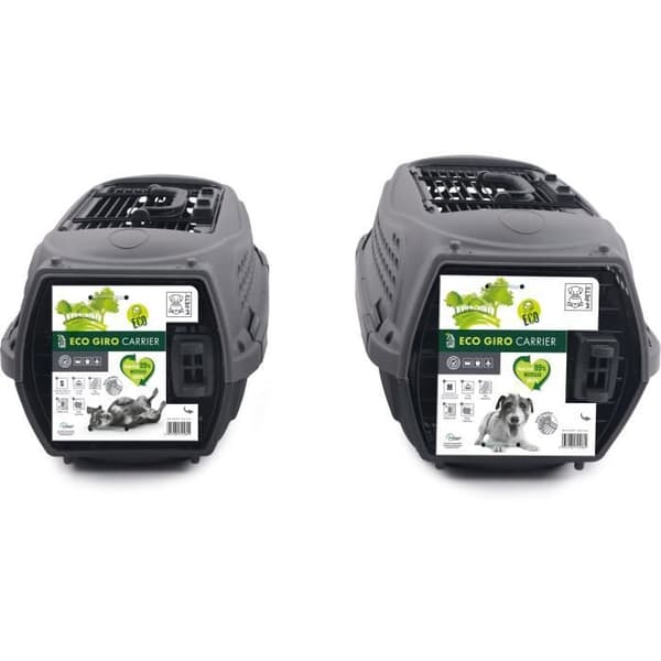 M.PETS ECO GIRO Kattetransport - Plastikbur - Størrelse S - Grå