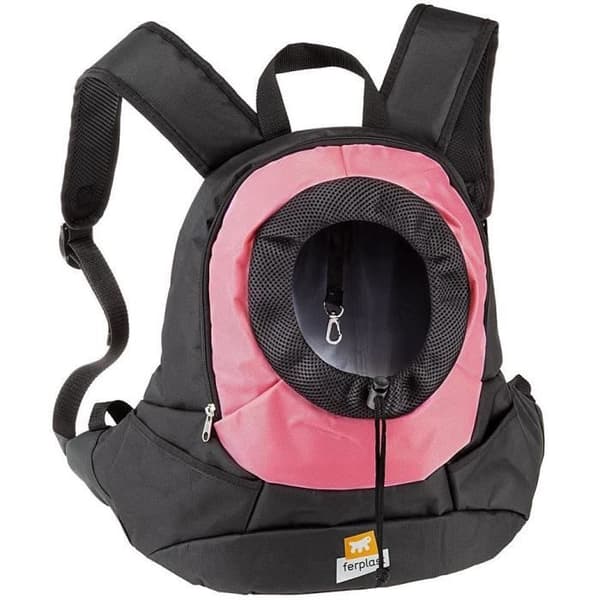 Koiran reppu - FERPLAST - KANGOO - Pieni 6 kg - Vaaleanpunainen - Mukava ja säädettävä