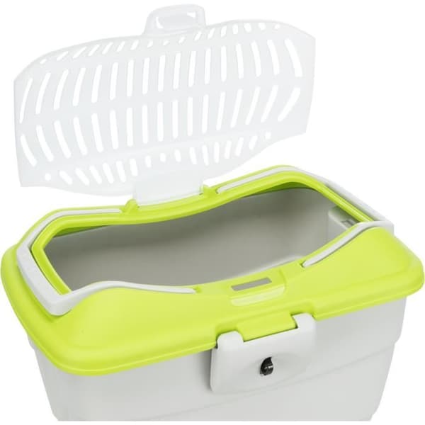 TRIXIE Mini-Capri -kuljetuslaatikko 40 × 22 × 30 cm vaaleanharmaa/vihreä jyrsijöille