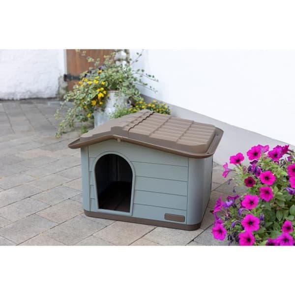Katthus Paola Eco Kerbl - 60 x 51 x 41 cm - grå och brun - återvunnen plast
