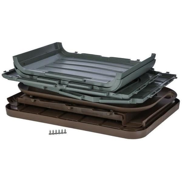 KERBL Utomhusbur i plast för katter eller hundar Storlek M - 75 x 59 x 55 cm - Grå och brun -