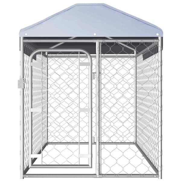Hundgård med tak för utomhusbruk 200x100x125 cm
