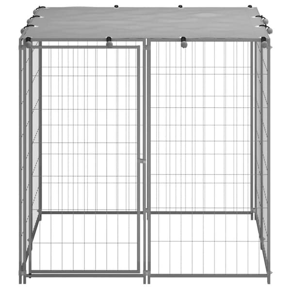 Hundgård silver 110x110x110 cm stål