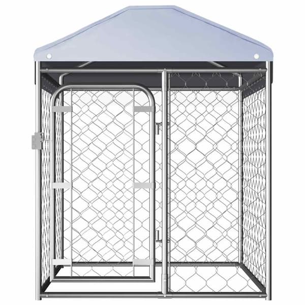 Hundgård med tak för utomhusbruk 100x100x125 cm