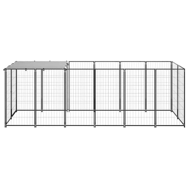 Hundgård svart 330x110x110 cm stål