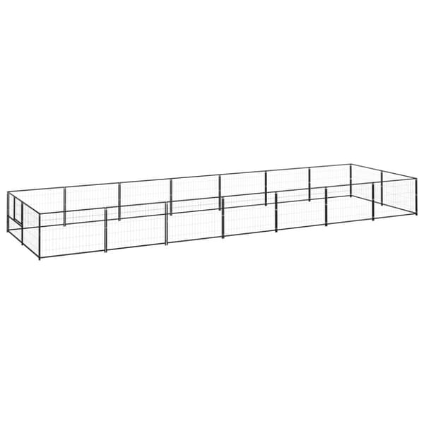 Hundgård svart 14 m² stål